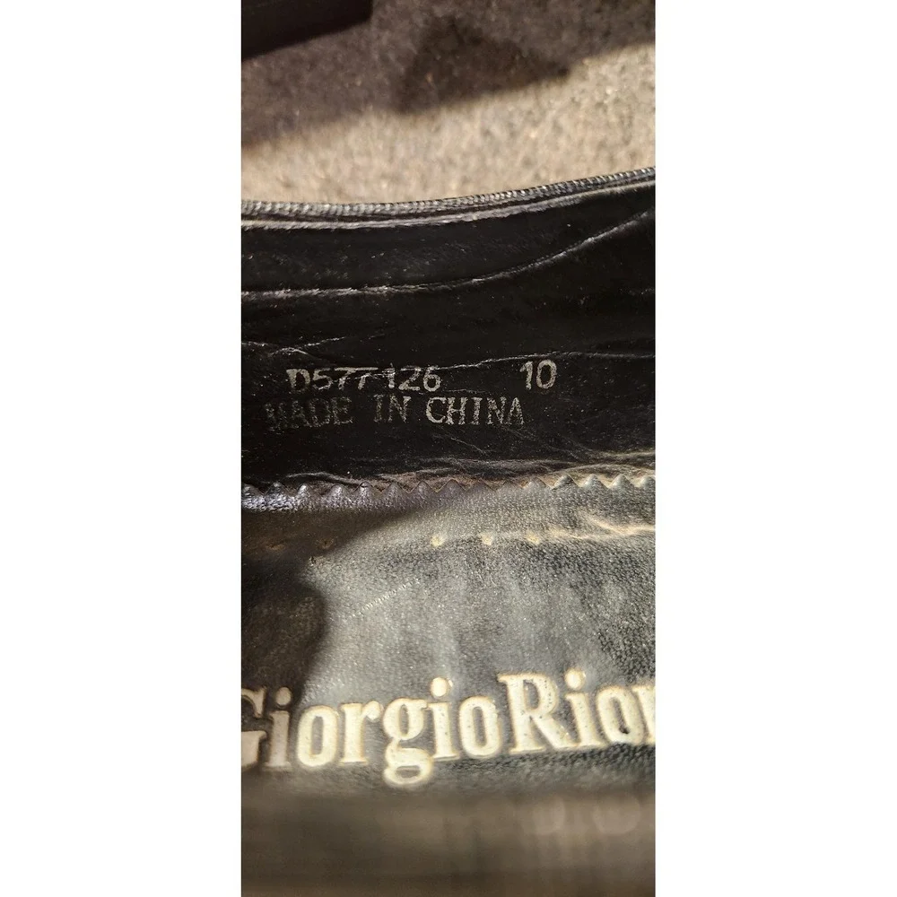 Giorgio Rioni Shoes Mens Size 10 Black Faux Leather‎ Slip On Dress Loafers
